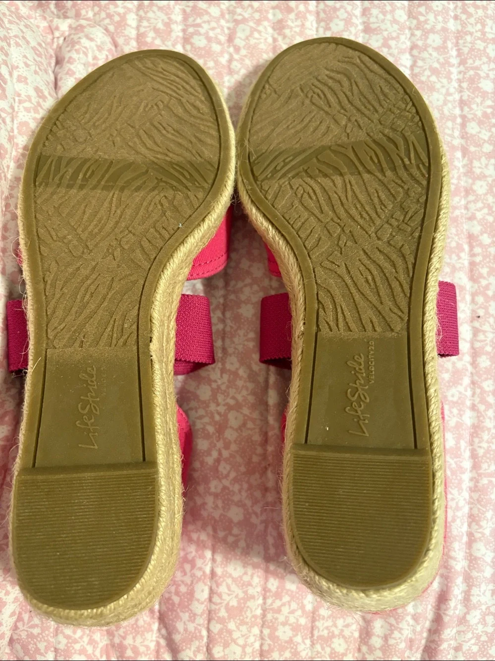 Life Stride Hot Pink Espadrille Slide